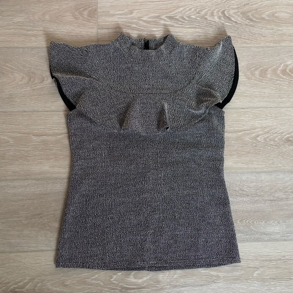 Banana Republic Mock Neck Blouse with Ruffle - Picture 1 of 4